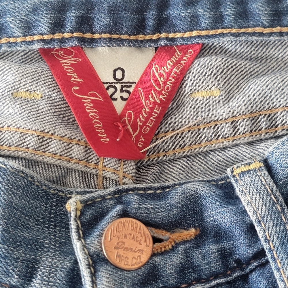 Lucky Brand By Gene Montesano Short Inseam Distressed Jeans Size 0/25 - Picture 5 of 15